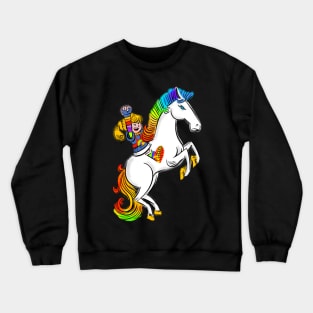 Brite Fight with Little Horse Rainbow Crewneck Sweatshirt